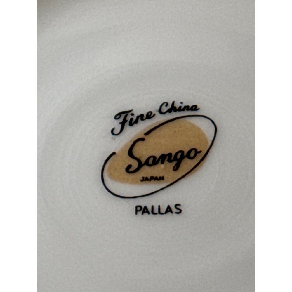 Sango Fine China Pallas Place Setting 7 Pc White & Silver Trim Elegant Design - Picture 4 of 10